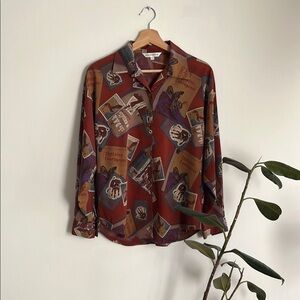 Vintage Graphic Button-Up Shirt
